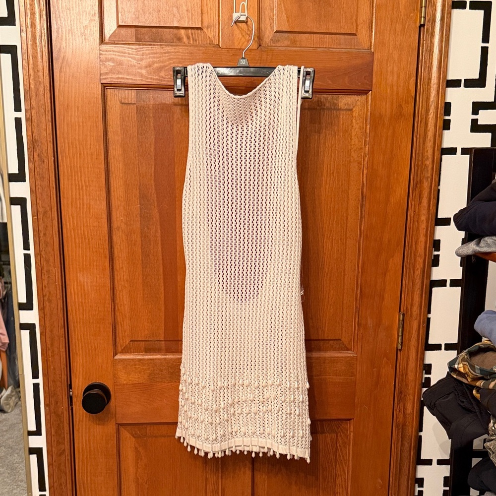Peppermayo Cream Crochet Backless Dress